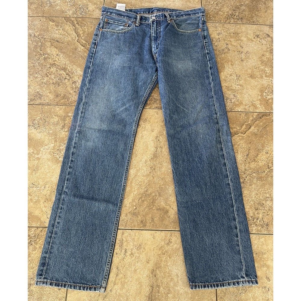 Levi's Men's 36X34 505 Straight Leg Jeans  Cotton Classic Red Tab Fit 36x33 - Picture 2 of 7
